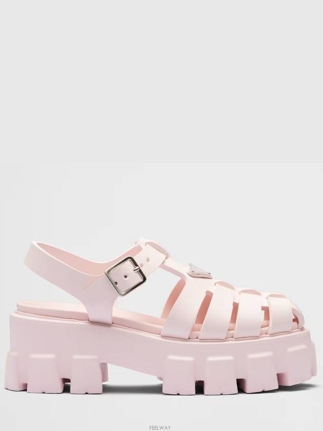 Monolith Rubber Sandals Alabaster Pink - PRADA - BALAAN 3