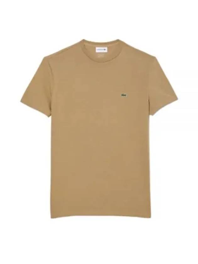 Crew Neck Pima Cotton Jersey Short Sleeve T-Shirt Brown - LACOSTE - BALAAN 2