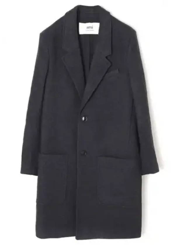 Breasted Wool Single Coat Heather Grey - AMI - BALAAN 2