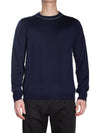 Back Stitch Crew Neck Wool Knit Top Navy - MAISON MARGIELA - BALAAN 2