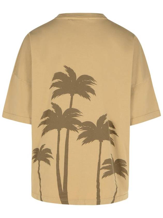 Palm Angels Beige Cotton T-Shirt - PALM ANGELS - BALAAN 3