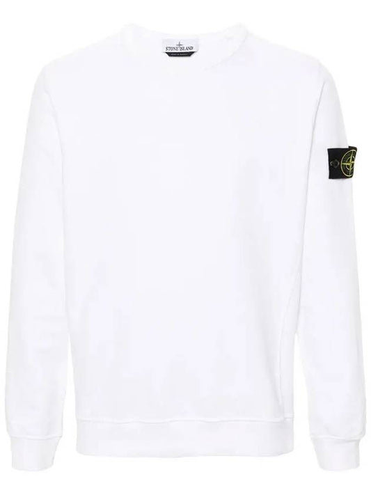 Wappen Patch Crew Neck Cotton Sweatshirt White - STONE ISLAND - BALAAN 2