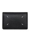 Stitched Bi-Fold Leather Card Wallet Black - MAISON MARGIELA - BALAAN 5