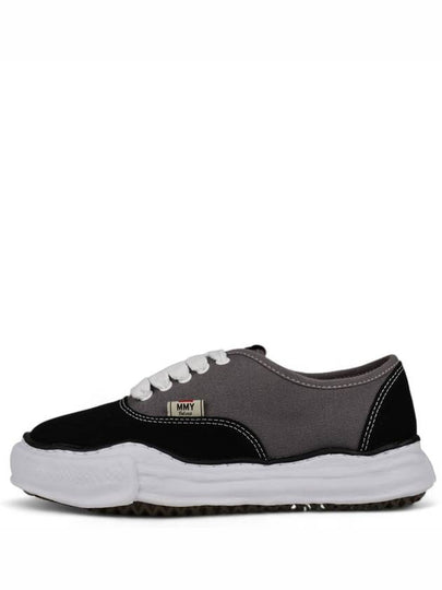 Baker OG Sole Bicolor Canvas Low-Top Sneakers Black Grey - MIHARA YASUHIRO - BALAAN 2