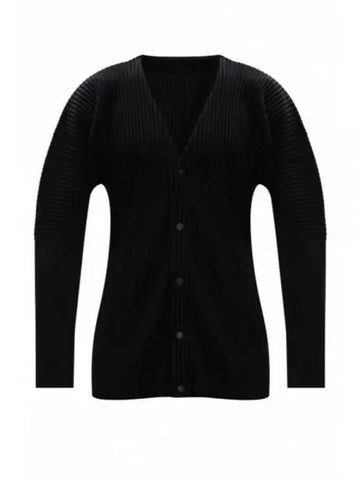 Pleated Cardigan Black - ISSEY MIYAKE - BALAAN 1