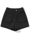 Cargo Banding Out Pocket Shorts Pants Women BLACK - 20THHOLE - BALAAN 1