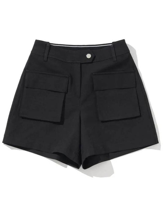 Cargo Banding Out Pocket Shorts Pants Women BLACK - 20THHOLE - BALAAN 1