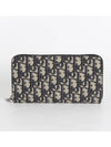 Oblique jacquard zipper long wallet - DIOR - BALAAN 1