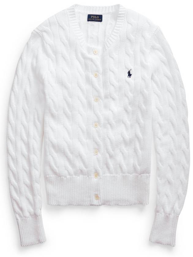 Women's cable knit cotton twist cardigan 2 colors white green cardigan - POLO RALPH LAUREN - BALAAN 2