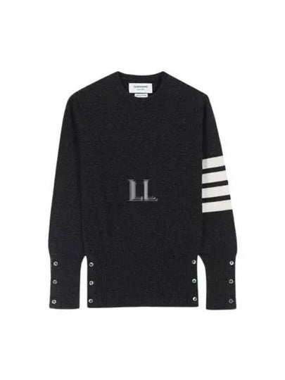 Women's 4 Bar Classic Cashmere Pullover Knit Top Dark Grey - THOM BROWNE - BALAAN 2