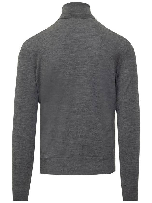 Fine Wool Pullover Turtleneck Grey - TOM FORD - BALAAN 3