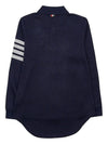 Double Face 4 Bar A-line Knit Long Sleeve Shirt Jacket Navy - THOM BROWNE - BALAAN 3