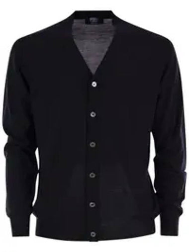 Light weight wool cardigan black - FEDELI - BALAAN 1