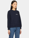 Women's Chest Small Logo Long Sleeve Sweatshirt Navy - A.P.C. - BALAAN 4