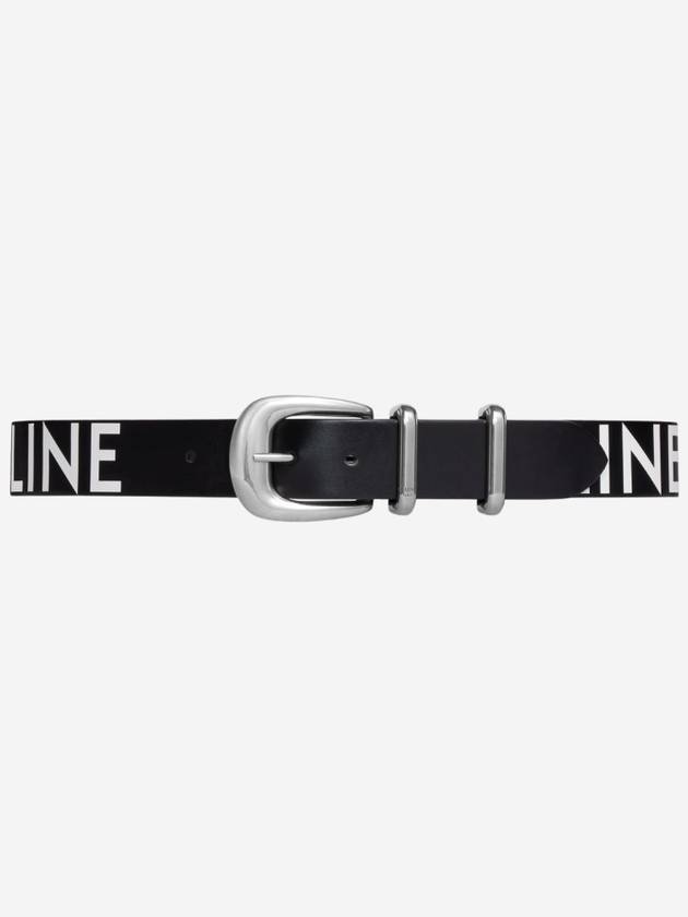 Logo Print Large Western Calfskin Belt Black - CELINE - BALAAN 2