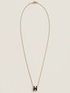 Mini Pop H Pendant Necklace Gold Noir - HERMES - BALAAN 3