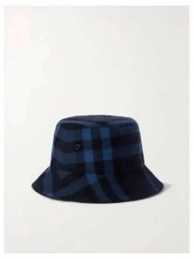 Check Wool Cashmere Bucket Hat Blue - BURBERRY - BALAAN 2