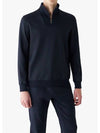 Men's technical pullover knit half zip-up blue navy FAL5721 W000 - LORO PIANA - BALAAN 3