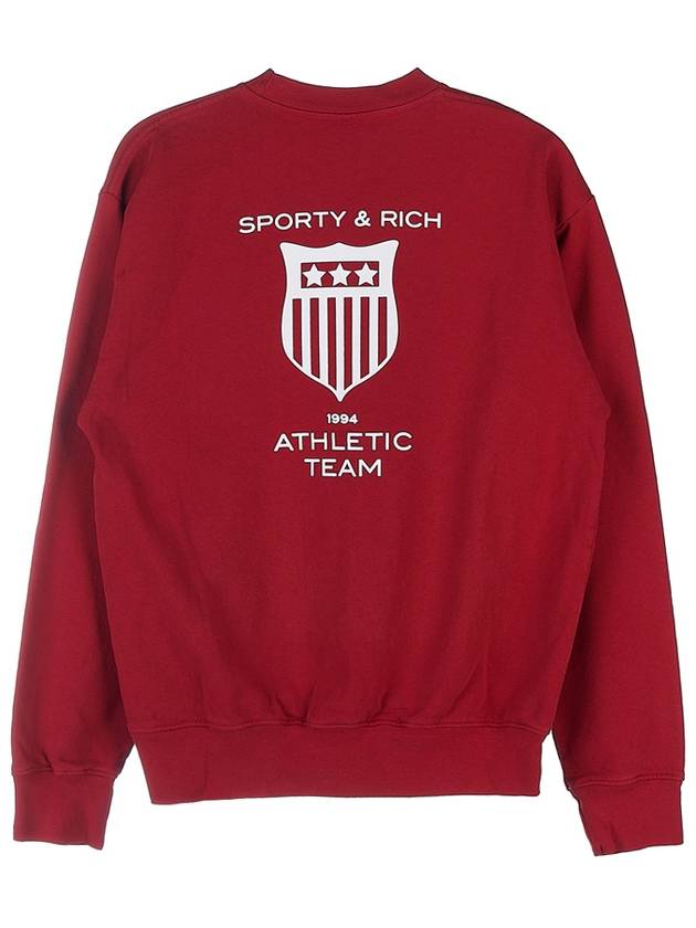 Athletic team sweatshirt ATHLETIC TEAM CREWNECK RUBY WHITE - SPORTY & RICH - BALAAN 3