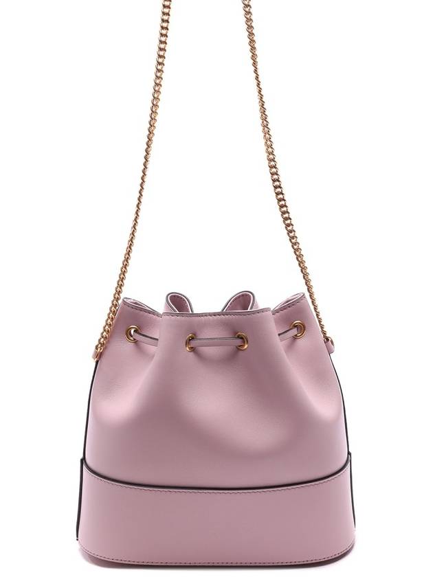 V Logo Chain Mini Bucket Bag Pink - VALENTINO - BALAAN 5