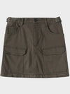 Cotton Detachable Cargo A Line Skirt Khaki - NOIRER FOR WOMEN - BALAAN 5