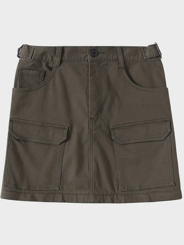 Cotton Detachable Cargo A Line Skirt Khaki - NOIRER FOR WOMEN - BALAAN 5