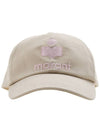 Tyron Logo Cotton Ball Cap Ecru Pink - ISABEL MARANT - BALAAN 3