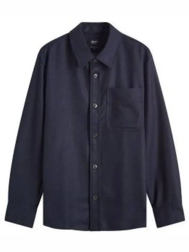 Basile Wool Long Sleeve Overshirt Navy - A.P.C. - BALAAN 2