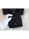 Classic Small Flap Wallet Grained Shiny Calfskin Gold Black - CHANEL - BALAAN 9