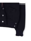 Milano Stitch Sprite Armband Cotton V-neck Cardigan Navy - THOM BROWNE - BALAAN 8