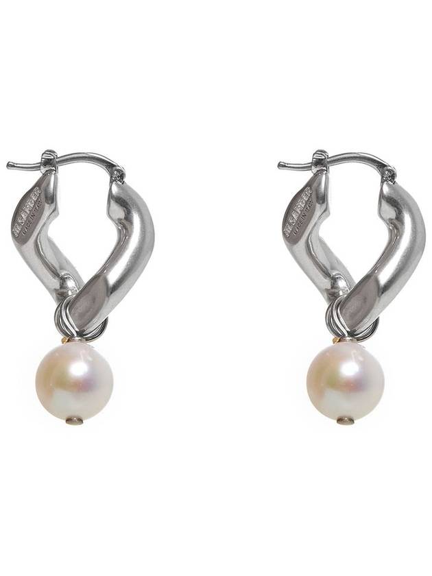 Pearl Drop Earrings Silver - JIL SANDER - BALAAN 3