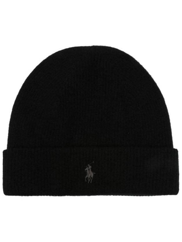 Pony Cashmere Beanie Black - POLO RALPH LAUREN - BALAAN 1