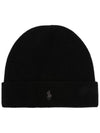 Pony Cashmere Beanie Black - POLO RALPH LAUREN - BALAAN 1