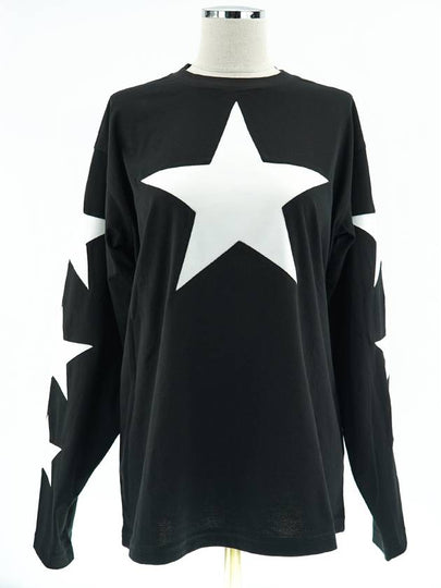 Women's Star Motif Long Sleeve T-Shirt Black - BURBERRY - BALAAN 2