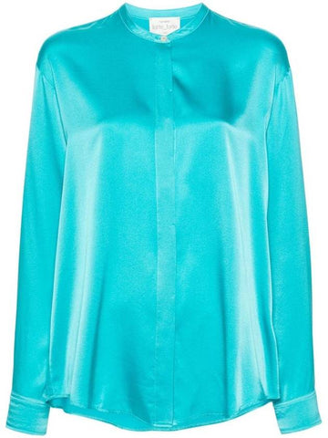 Forte_Forte Oversized Shirt In Stretch Silk Satin - FORTE FORTE - BALAAN 1