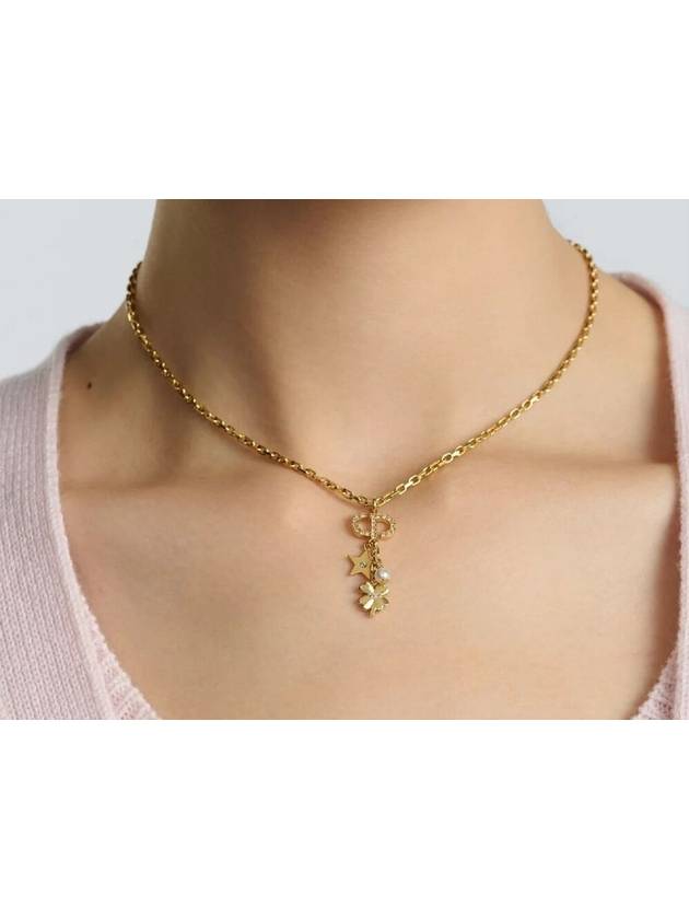 Petit CD Lucky Charms Necklace Gold Finish Metal - DIOR - BALAAN 4