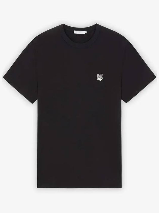 Grey Fox Head Patch Classic Short Sleeve T-Shirt Black - MAISON KITSUNE - BALAAN 2