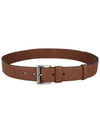 Square Metal Buckle Leather Belt Brown - PRADA - 9