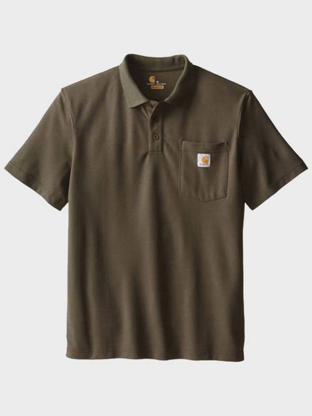 Polo short sleeve t shirt moss green K570 - CARHARTT - BALAAN 5