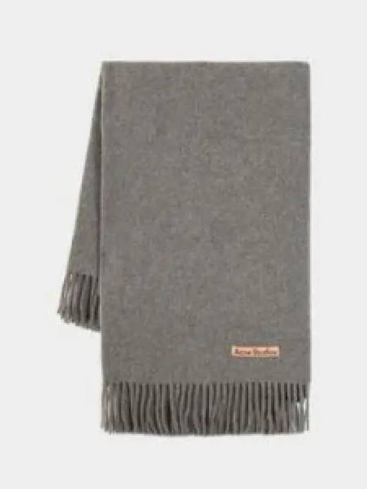 Logo Wool Fringe Scarf Grey - ACNE STUDIOS - BALAAN 2