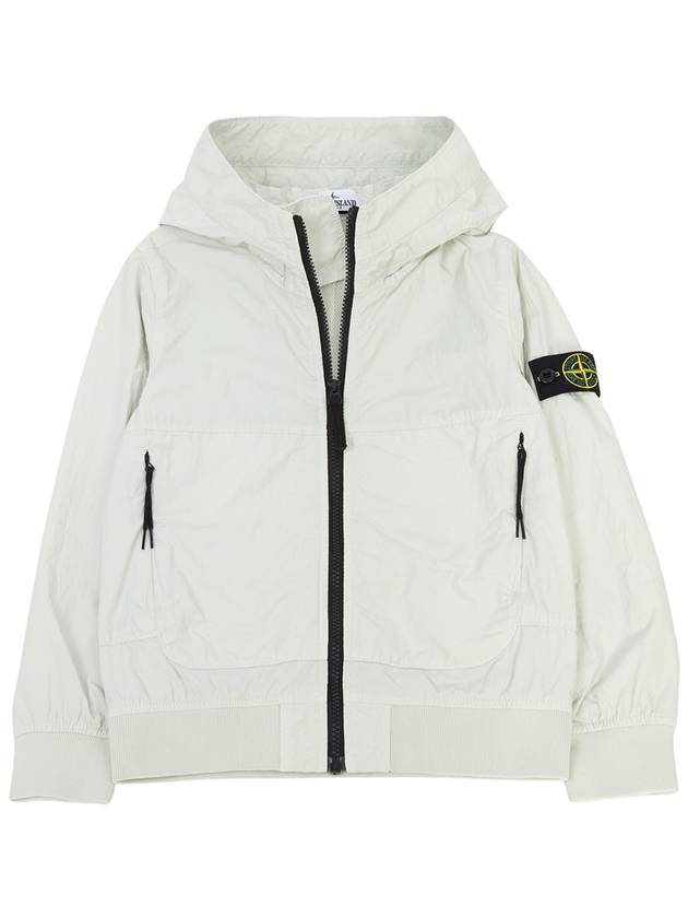 Kids Wappen Patch Wind Zip Up Hoodie White - STONE ISLAND - BALAAN 3