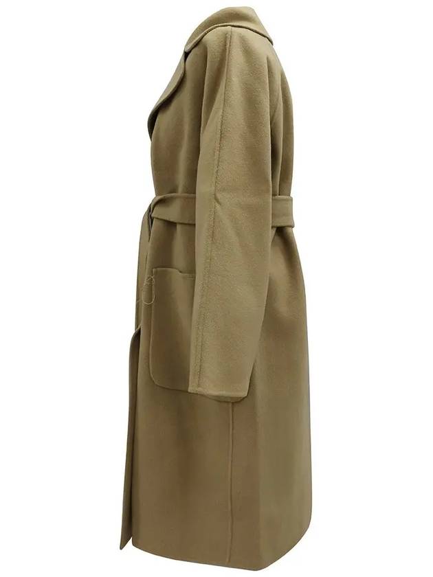 Robo Wrap Satin Wool Singe Coat Camel - MAX MARA - BALAAN 3