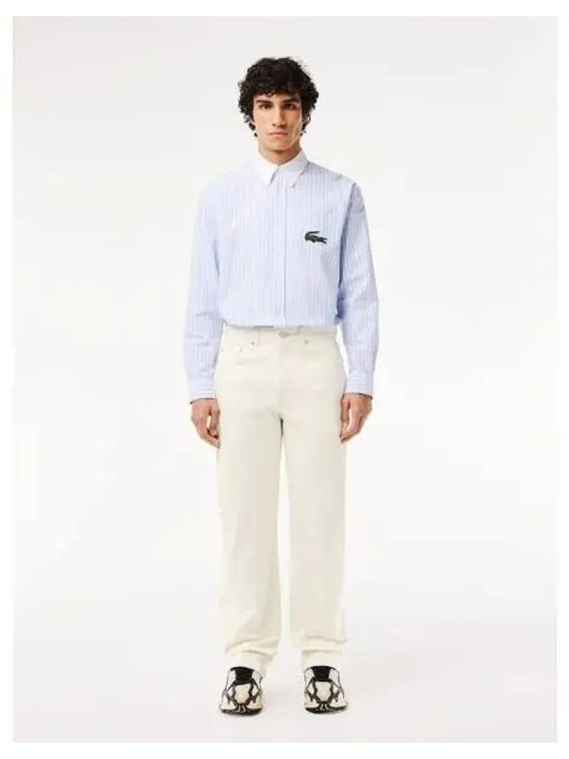 Mid Rise Straight Jeans White - LACOSTE - BALAAN 2