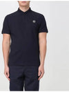 Pique Stretch Cotton Short Sleeve Polo Shirt Navy - STONE ISLAND - BALAAN 3