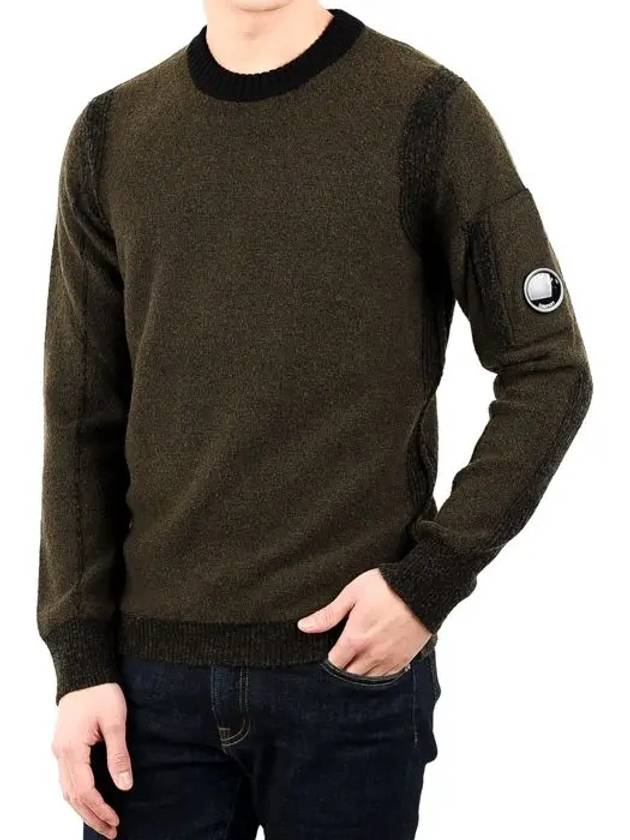 Lens Waffen Crew Neck Knit Khaki 05CMKN209A - CP COMPANY - BALAAN 2