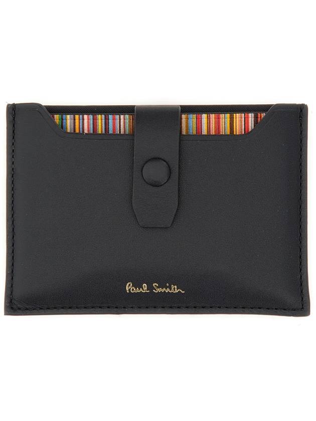 Striped Card Wallet Black - PAUL SMITH - BALAAN 3