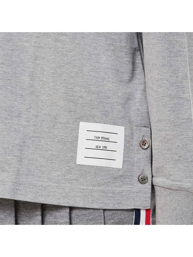 Engineered 4 Bar Medium Weight Jersey Oversized Long Sleeved T-Shirt Light Grey - THOM BROWNE - BALAAN 5