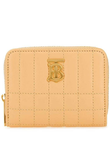 Lola Quilted Zip Around Half Wallet Light Beige - BURBERRY - BALAAN 1