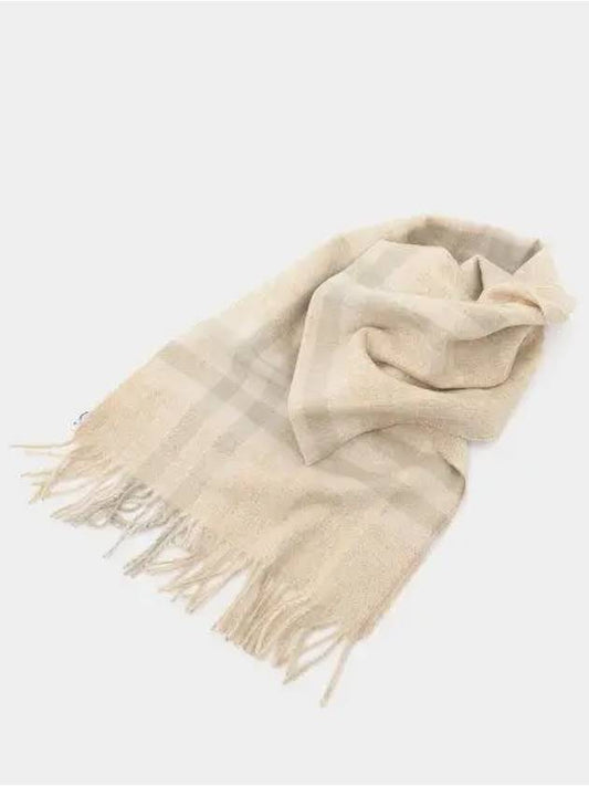 Check Cashmere Scarf Beige - BURBERRY - BALAAN 2