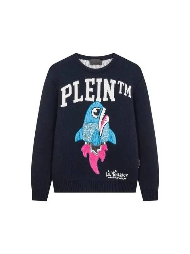 Men s Shark Rocket Merino Wool Knit Dark Blue - PHILIPP PLEIN - BALAAN 1